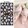 1PC White 5D Acrylic Engraved Flower Nail Sticker Embossed Lace Butterfly Decals Sliders Japanese Nail Art Decoration Tip