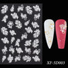 1PC White 5D Acrylic Engraved Flower Nail Sticker Embossed Lace Butterfly Decals Sliders Japanese Nail Art Decoration Tip