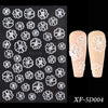 1PC White 5D Acrylic Engraved Flower Nail Sticker Embossed Lace Butterfly Decals Sliders Japanese Nail Art Decoration Tip