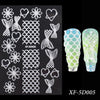 1PC White 5D Acrylic Engraved Flower Nail Sticker Embossed Lace Butterfly Decals Sliders Japanese Nail Art Decoration Tip