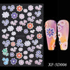 1PC White 5D Acrylic Engraved Flower Nail Sticker Embossed Lace Butterfly Decals Sliders Japanese Nail Art Decoration Tip