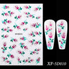 1PC White 5D Acrylic Engraved Flower Nail Sticker Embossed Lace Butterfly Decals Sliders Japanese Nail Art Decoration Tip