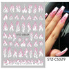 Fire Flame Nail Art Stickers 3D Pink Black Design Adhesive Slider Foils Blue DIY Wraps Summer Decoration Decals