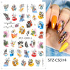 Fire Flame Nail Art Stickers 3D Pink Black Design Adhesive Slider Foils Blue DIY Wraps Summer Decoration Decals