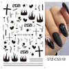 Fire Flame Nail Art Stickers 3D Pink Black Design Adhesive Slider Foils Blue DIY Wraps Summer Decoration Decals
