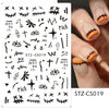 Fire Flame Nail Art Stickers 3D Pink Black Design Adhesive Slider Foils Blue DIY Wraps Summer Decoration Decals