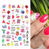 Fire Flame Nail Art Stickers 3D Pink Black Design Adhesive Slider Foils Blue DIY Wraps Summer Decoration Decals