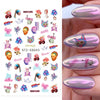 Fire Flame Nail Art Stickers 3D Pink Black Design Adhesive Slider Foils Blue DIY Wraps Summer Decoration Decals