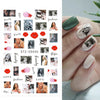 Fire Flame Nail Art Stickers 3D Pink Black Design Adhesive Slider Foils Blue DIY Wraps Summer Decoration Decals