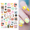 Fire Flame Nail Art Stickers 3D Pink Black Design Adhesive Slider Foils Blue DIY Wraps Summer Decoration Decals