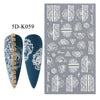 1PCS 5D Nail Stickers Flowers Lace Gel Decals Acrylic Engraved Sliders Embossed Foils Manicure Nail Art Decorations LA5D-K-2