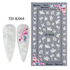 1PCS 5D Nail Stickers Flowers Lace Gel Decals Acrylic Engraved Sliders Embossed Foils Manicure Nail Art Decorations LA5D-K-2