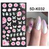 1PCS 5D Nail Stickers Flowers Lace Gel Decals Acrylic Engraved Sliders Embossed Foils Manicure Nail Art Decorations LA5D-K-2