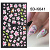 1PCS 5D Nail Stickers Flowers Lace Gel Decals Acrylic Engraved Sliders Embossed Foils Manicure Nail Art Decorations LA5D-K-2