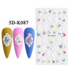 1PCS 5D Nail Stickers Flowers Lace Gel Decals Acrylic Engraved Sliders Embossed Foils Manicure Nail Art Decorations LA5D-K-2