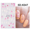 1PCS 5D Nail Stickers Flowers Lace Gel Decals Acrylic Engraved Sliders Embossed Foils Manicure Nail Art Decorations LA5D-K-2