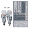 1PCS 5D Nail Stickers Flowers Lace Gel Decals Acrylic Engraved Sliders Embossed Foils Manicure Nail Art Decorations LA5D-K-2