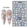 1PCS 5D Nail Stickers Flowers Lace Gel Decals Acrylic Engraved Sliders Embossed Foils Manicure Nail Art Decorations LA5D-K-2
