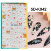 1PCS 5D Nail Stickers Flowers Lace Gel Decals Acrylic Engraved Sliders Embossed Foils Manicure Nail Art Decorations LA5D-K-2