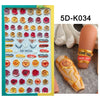 1PCS 5D Nail Stickers Flowers Lace Gel Decals Acrylic Engraved Sliders Embossed Foils Manicure Nail Art Decorations LA5D-K-2