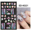 1PCS 5D Nail Stickers Flowers Lace Gel Decals Acrylic Engraved Sliders Embossed Foils Manicure Nail Art Decorations LA5D-K-2