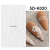 1PCS 5D Nail Stickers Flowers Lace Gel Decals Acrylic Engraved Sliders Embossed Foils Manicure Nail Art Decorations LA5D-K-2