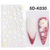 1PCS 5D Nail Stickers Flowers Lace Gel Decals Acrylic Engraved Sliders Embossed Foils Manicure Nail Art Decorations LA5D-K-2