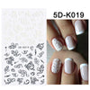1PCS 5D Nail Stickers Flowers Lace Gel Decals Acrylic Engraved Sliders Embossed Foils Manicure Nail Art Decorations LA5D-K-2