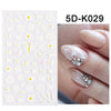 1PCS 5D Nail Stickers Flowers Lace Gel Decals Acrylic Engraved Sliders Embossed Foils Manicure Nail Art Decorations LA5D-K-2