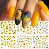 Nails Sunflower Stickers Nail Art Water Decals Butterfy Spring Floral Manicure Decoration Wraps