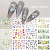 Nails Sunflower Stickers Nail Art Water Decals Butterfy Spring Floral Manicure Decoration Wraps