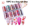 10 Rolls/Bag Holograp Luxury Logo Nail Transfer Foil 4*50CM  Designer Watermark Decals  Manicure Decoration