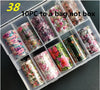 10 Rolls/Bag Holograp Luxury Logo Nail Transfer Foil 4*50CM  Designer Watermark Decals  Manicure Decoration
