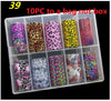 10 Rolls/Bag Holograp Luxury Logo Nail Transfer Foil 4*50CM  Designer Watermark Decals  Manicure Decoration