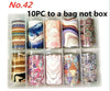 10 Rolls/Bag Holograp Luxury Logo Nail Transfer Foil 4*50CM  Designer Watermark Decals  Manicure Decoration