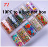 10 Rolls/Bag Holograp Luxury Logo Nail Transfer Foil 4*50CM  Designer Watermark Decals  Manicure Decoration