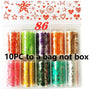 10 Rolls/Bag Holograp Luxury Logo Nail Transfer Foil 4*50CM  Designer Watermark Decals  Manicure Decoration