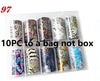 10 Rolls/Bag Holograp Luxury Logo Nail Transfer Foil 4*50CM  Designer Watermark Decals  Manicure Decoration