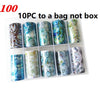 10 Rolls/Bag Holograp Luxury Logo Nail Transfer Foil 4*50CM  Designer Watermark Decals  Manicure Decoration