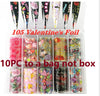 10 Rolls/Bag Holograp Luxury Logo Nail Transfer Foil 4*50CM  Designer Watermark Decals  Manicure Decoration