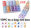 10 Rolls/Bag Holograp Luxury Logo Nail Transfer Foil 4*50CM  Designer Watermark Decals  Manicure Decoration