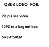 10 Rolls/Bag Holograp Luxury Logo Nail Transfer Foil 4*50CM  Designer Watermark Decals  Manicure Decoration