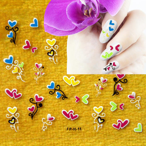 Floral Nail Decals Design Sticky Stickers Colorful Flowers Rhinestone Nail Stickers Decals 3d Nail Art Stickers For Manicure