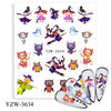 Halloween DIY Manicure Water Transfer Sticker Eye Ghost Pumpkin Holiday Nail Art Sticker Decal Nail Stickers Black Watermark