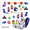 Halloween DIY Manicure Water Transfer Sticker Eye Ghost Pumpkin Holiday Nail Art Sticker Decal Nail Stickers Black Watermark