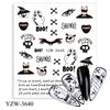 Halloween DIY Manicure Water Transfer Sticker Eye Ghost Pumpkin Holiday Nail Art Sticker Decal Nail Stickers Black Watermark