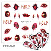 Halloween DIY Manicure Water Transfer Sticker Eye Ghost Pumpkin Holiday Nail Art Sticker Decal Nail Stickers Black Watermark