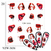 1 Sheet Halloween Nail Stickers Water Transfer Self Adhesive Nail Art Tattoo Big Lips/palms Decals for DIY Nail Art Decor Wraps
