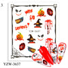 1 Sheet Halloween Nail Stickers Water Transfer Self Adhesive Nail Art Tattoo Big Lips/palms Decals for DIY Nail Art Decor Wraps