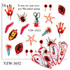 1 Sheet Halloween Nail Stickers Water Transfer Self Adhesive Nail Art Tattoo Big Lips/palms Decals for DIY Nail Art Decor Wraps